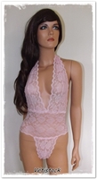 Body sexy en dentelle rose