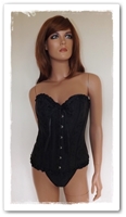 Corset érotique noir lingerie femme Taille S, M, L, XL et XXL