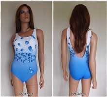 Maillot de bain 1 pièce coloris bleu et blanc