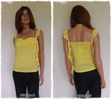 T shirt jaune voile pas cher