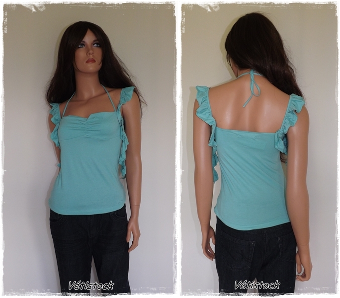 T shirt original turquoise pas cher